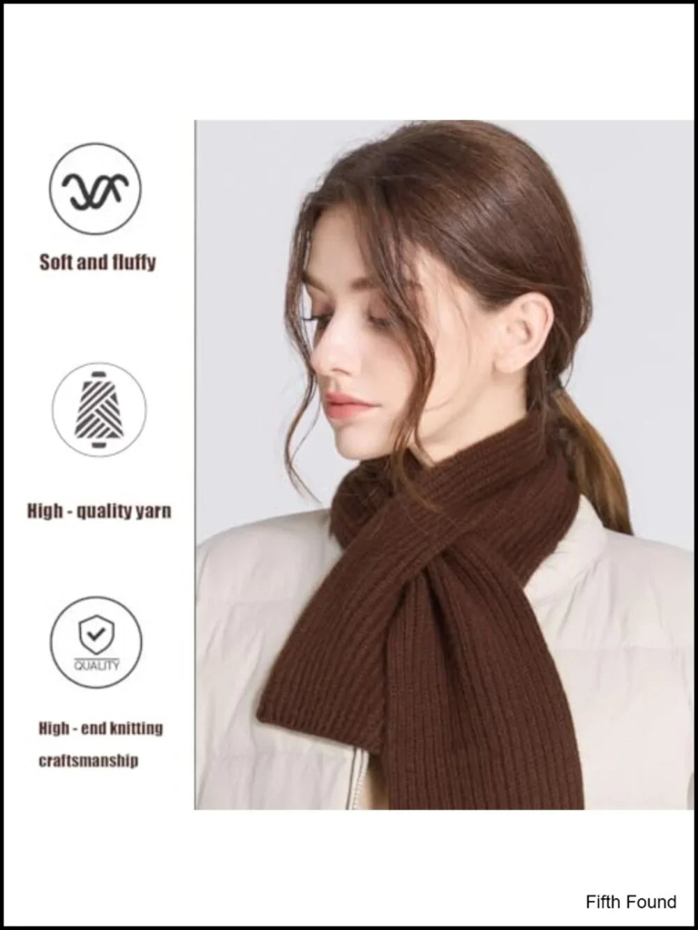 Unisex Thick Knit Scarf Extra Warm Insert Buckle Winter Neck Wrap